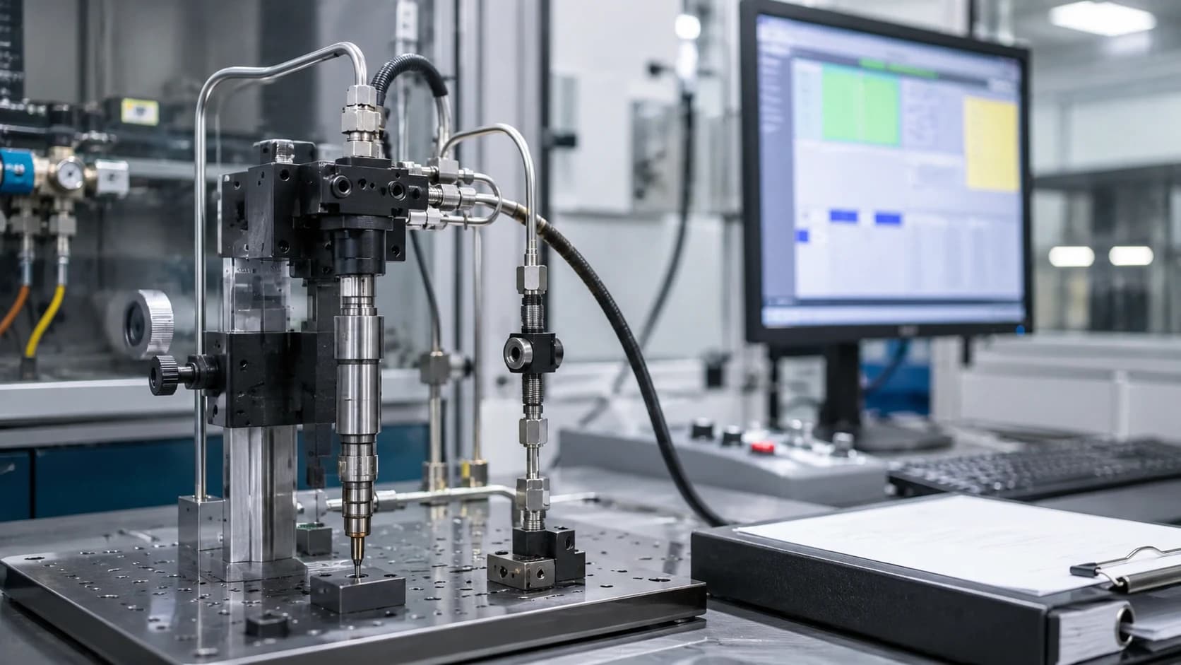 Bench-test capability image reinforcing the record standards expected for verified XPI injectors.