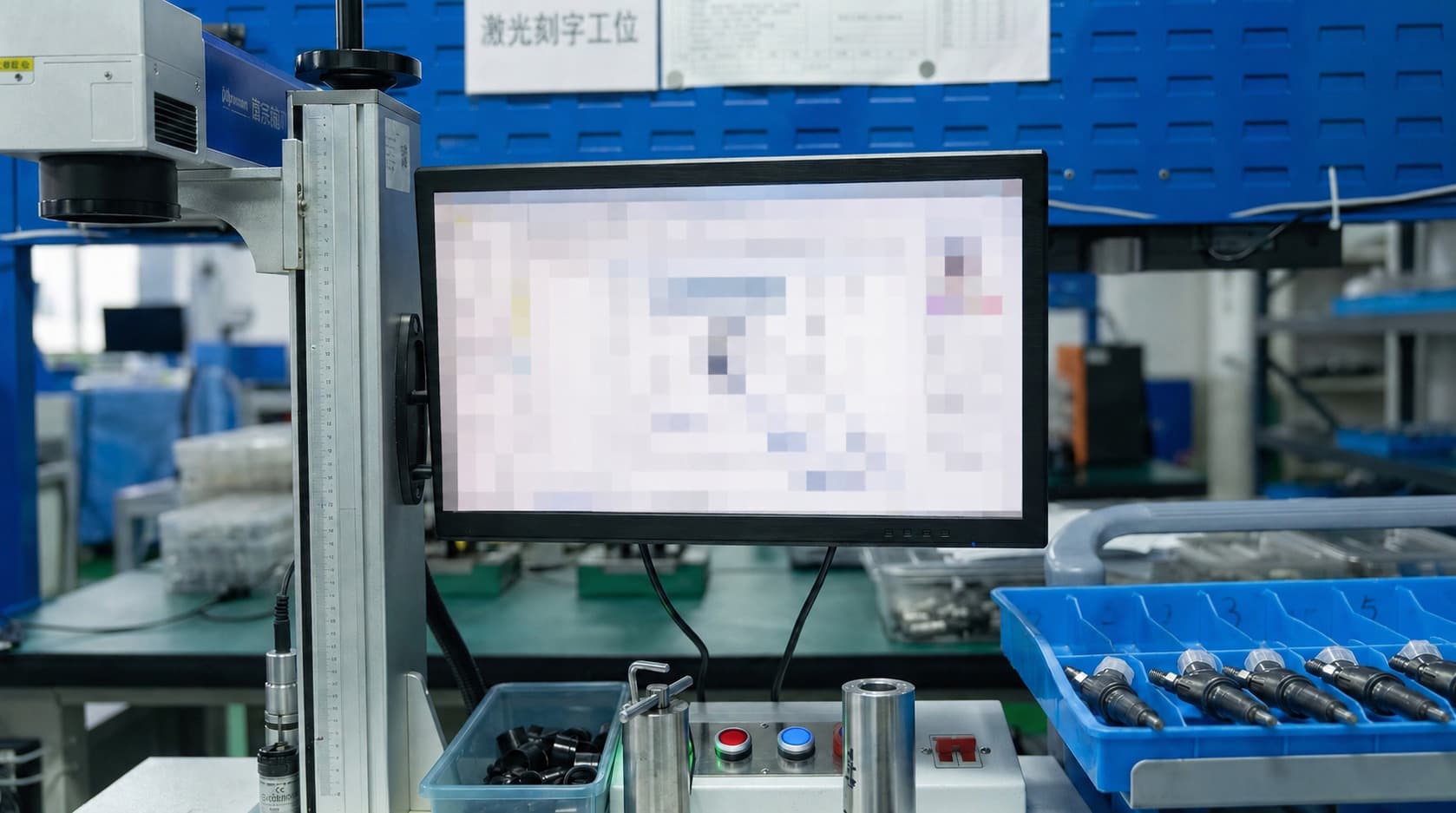 Laser-marked injector showing trim-code traceability.