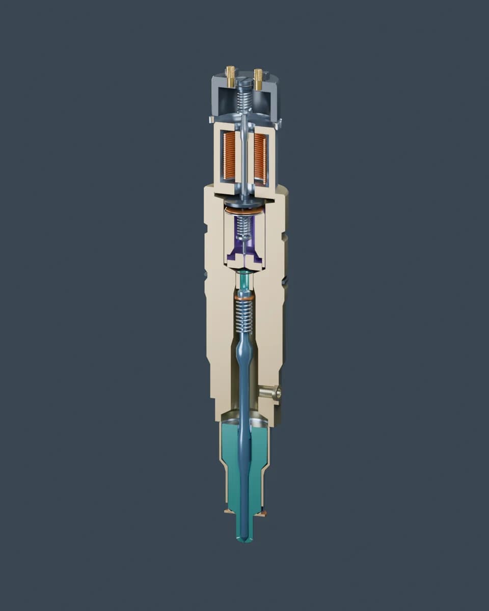 Section view of an educational XPI series injector model