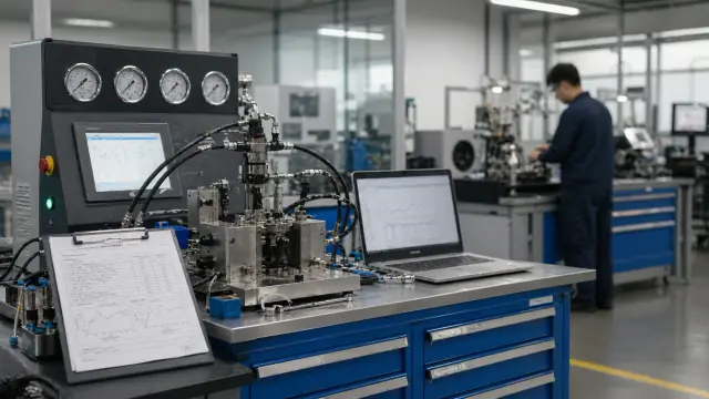 Bench-test equipment and quality verification scene for XPI injector sourcing.