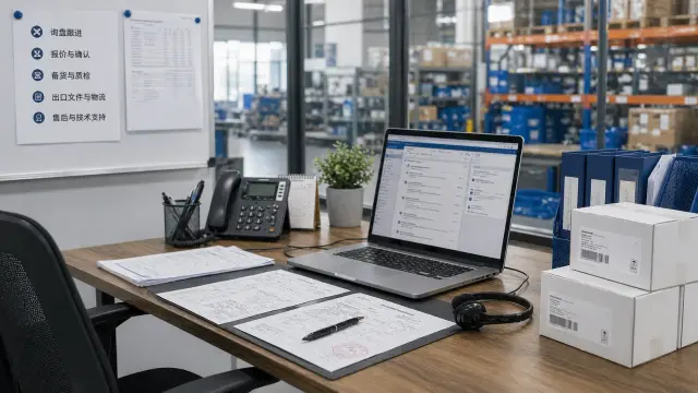 Support desk connected to warehouse operations for buyer sourcing questions.